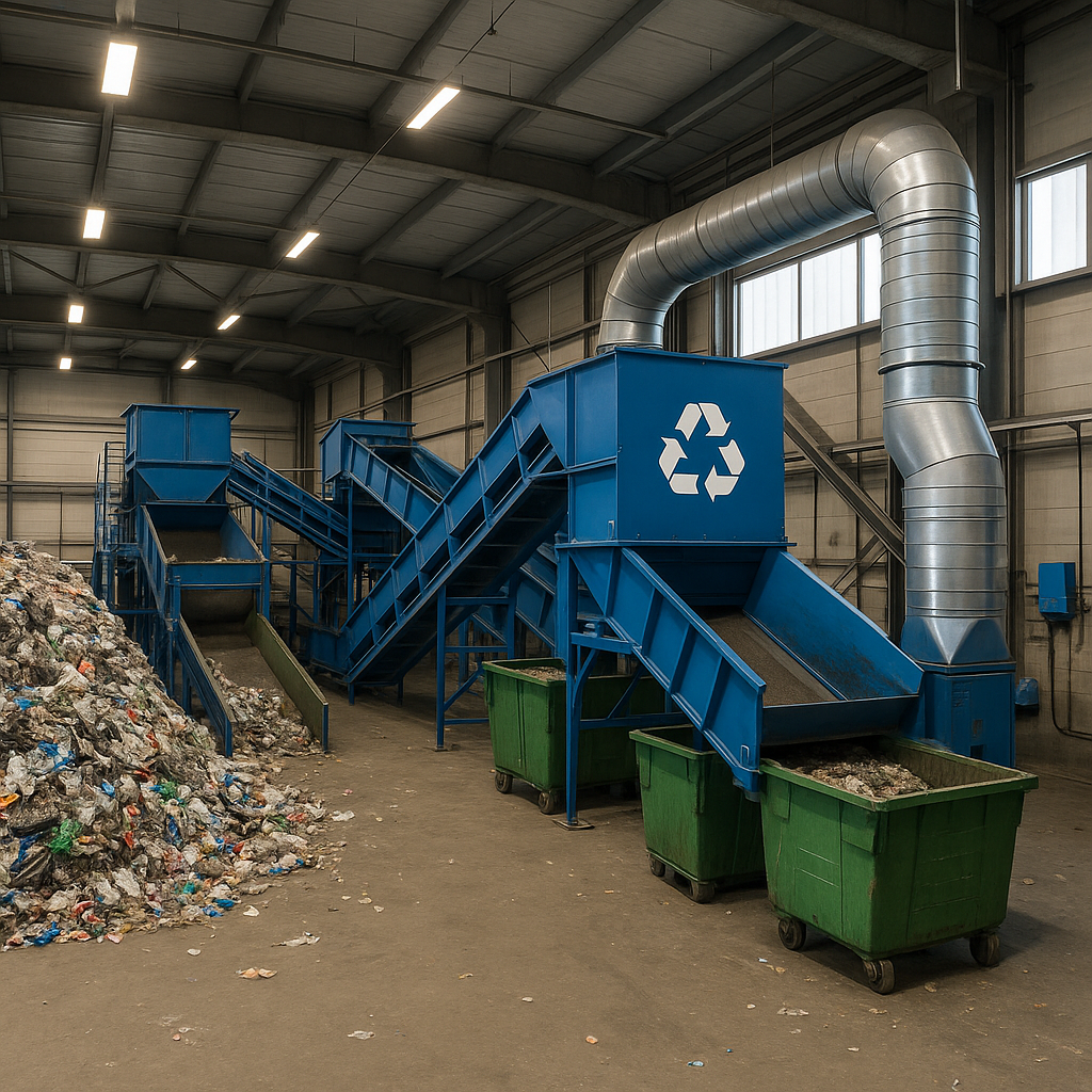 Recycling fabriek - ventilatoren voor de installatiebranche
